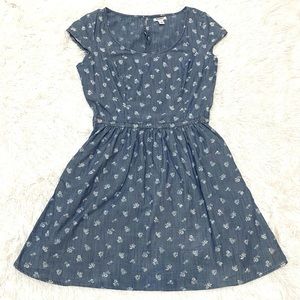 Chambray Floral Dress